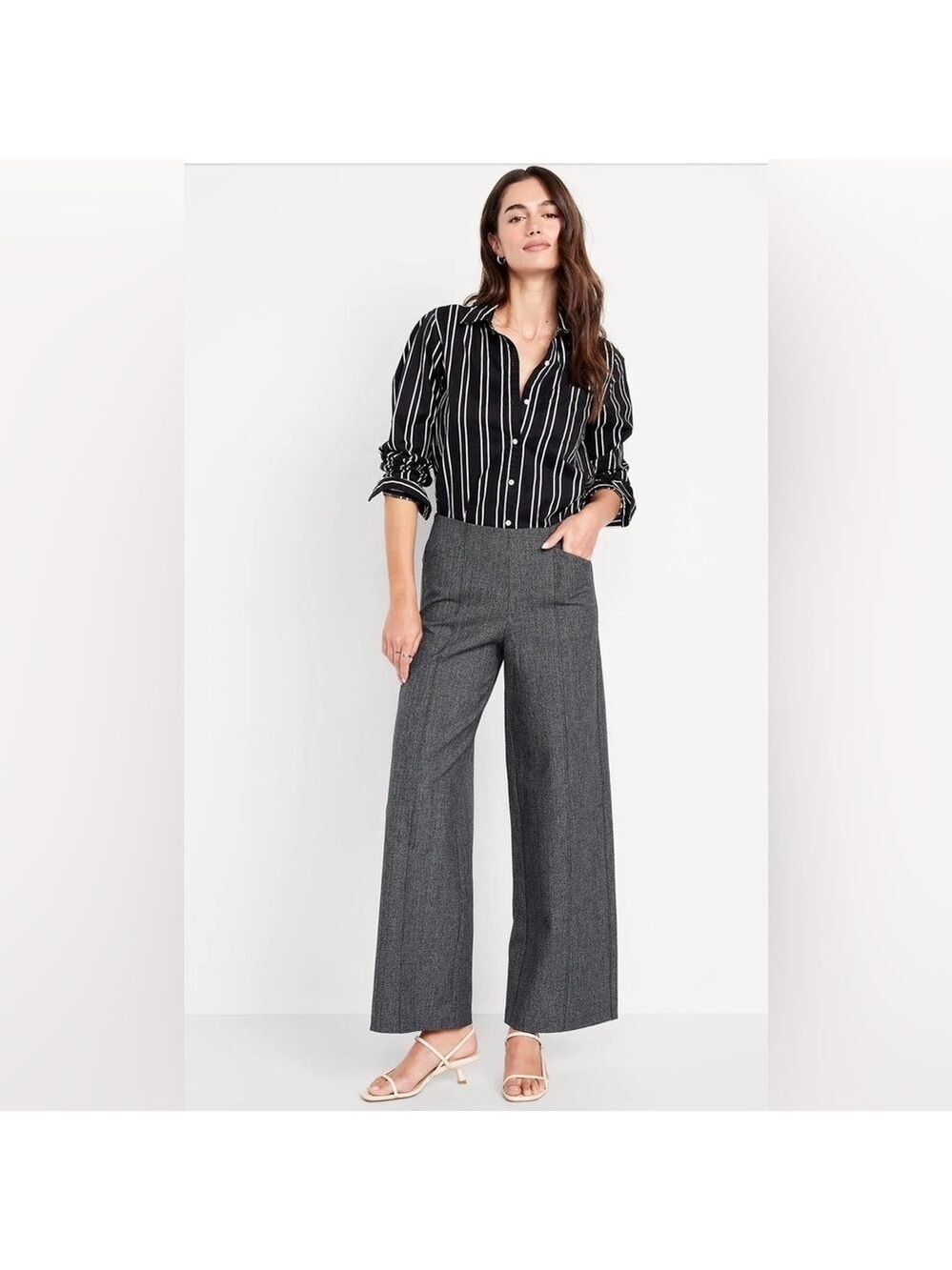Old Navy High Rise Pixie Wide-Leg Pants Career Closet Staple Office NWT XL Tall